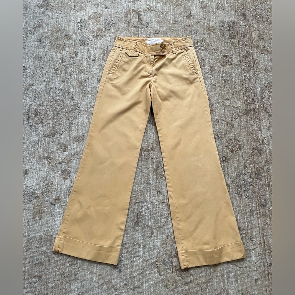 J Crew Classic Wide Legged Twill Chino, 100% Cotton.  Size 0.